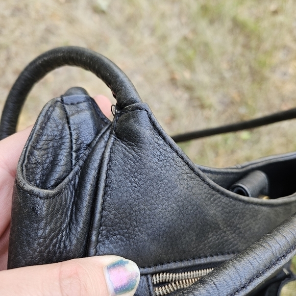 Fossil black leather two strap shoulder bag Y2K - Picture 11 of 11